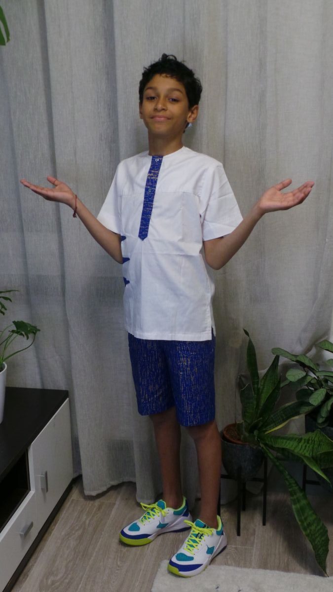 Ensemble short Blue Graphic