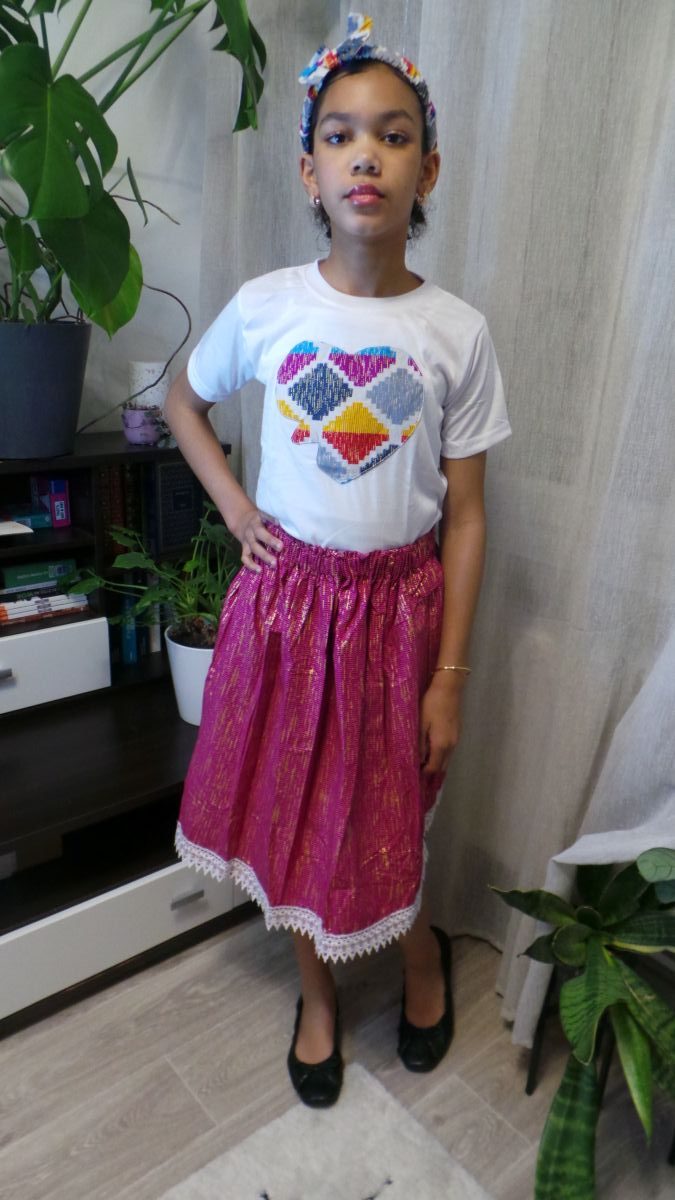 Ensemble jupe Kente violet