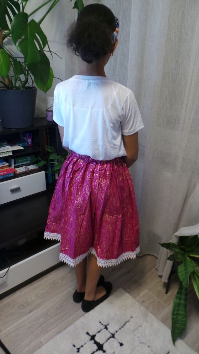 Ensemble jupe Kente violet