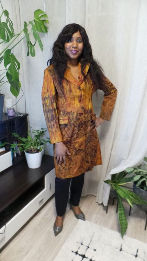 Manteau tie and dye marron