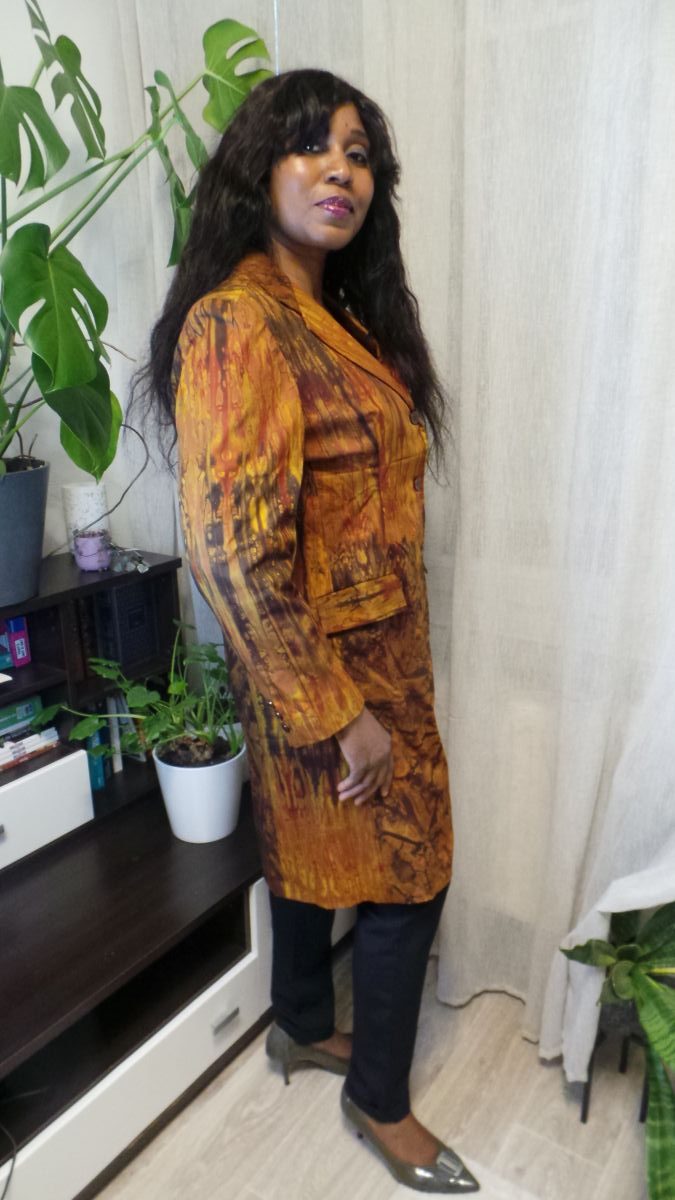 Manteau tie and dye marron