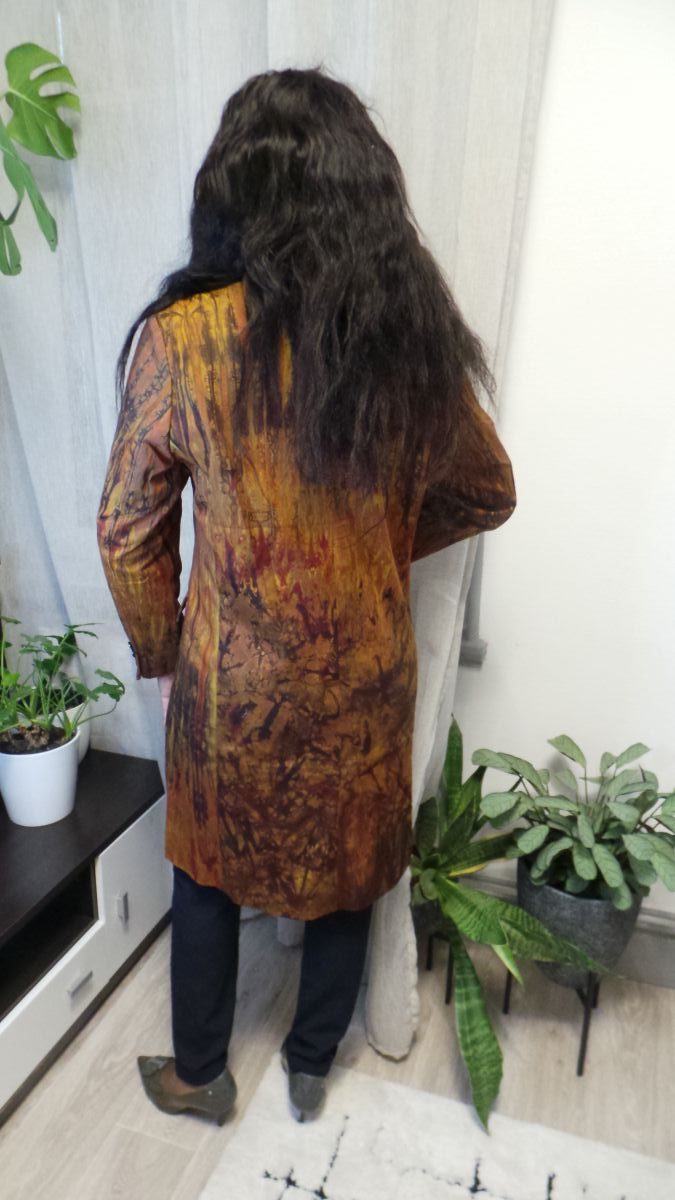 Manteau tie and dye marron