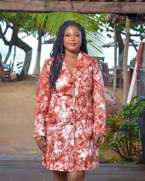 Manteau tie and dye Bordeaux